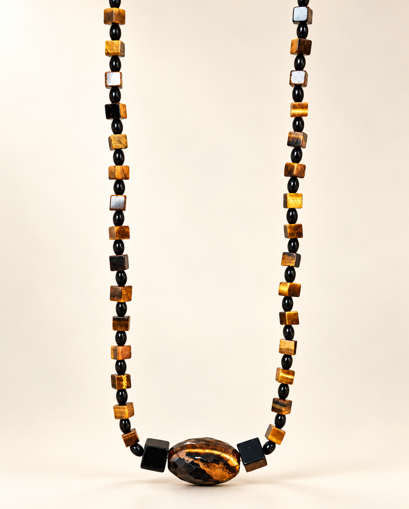 Choker din argint 925 cu ochi de tigru | Aureon