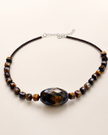 Choker din argint 925 cu ochi de tigru | Terra