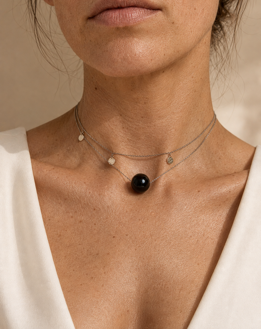 Colier din argint 925 cu onix | Notte