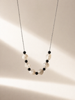 Colier din argint 925 cu obsidian si piatra lunii | Salpiper
