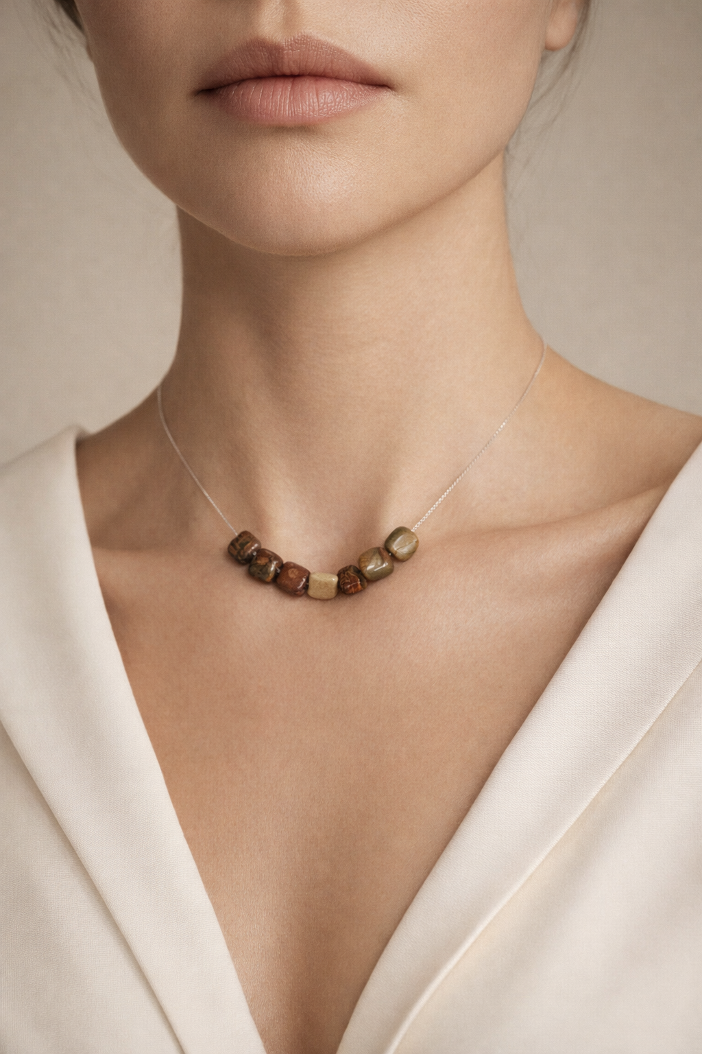 Colier din argint 925 cu jasp | Tellus Minor