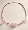 Choker din argint 925 cu  cuarț, zirconiu şi rodonit | Rosalia