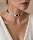 Choker din argint 925 cu sidef si onix | Contraste