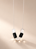Colier din argint 925 cu turmalinǎ şi cristal de stâncǎ | Nox et Lux