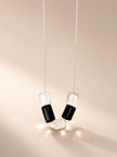 Colier din argint 925 cu turmalinǎ şi cristal de stâncǎ | Nox et Lux
