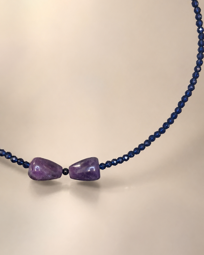 Choker din argint 925 zirconiu si ametist | Midnight Iris