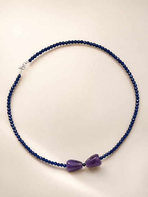 Choker din argint 925 zirconiu si ametist | Midnight Iris