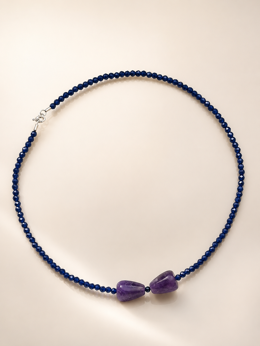Choker din argint 925 zirconiu si ametist | Midnight Iris