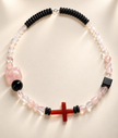 Choker din argint 925 cu  lavă, cuarț, onix, cristal de stâncă și carneol | Fuego