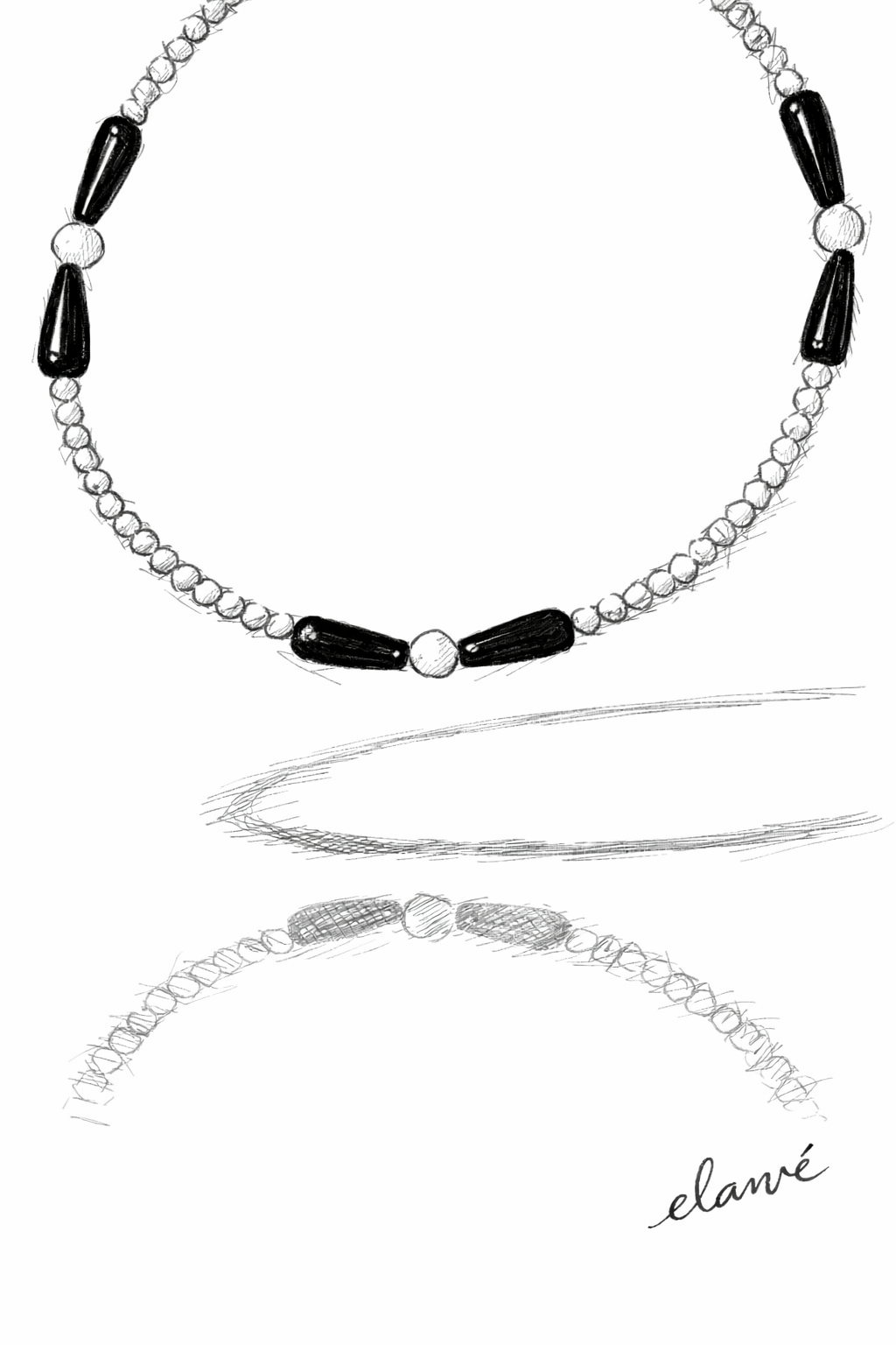 Choker din argint 925 cu sidef si onix | Contraste