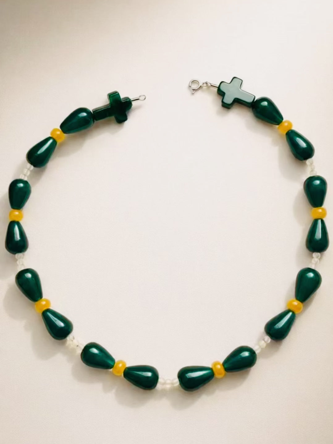 Choker din argint 925 cu jad si cuart | Verde Sole