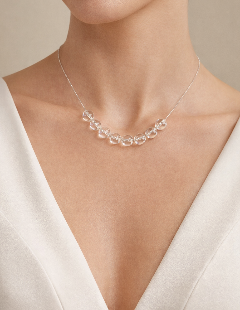 Colier din argint 925 cu cristal de stâncǎ | Candor